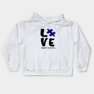 Love requires no words Kids Hoodie